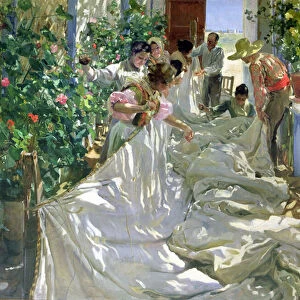 Mending the Sail, 1896 (oil on canvas)