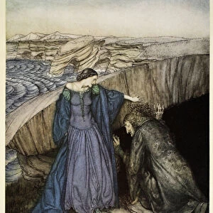 Merlin and Nimue, illustration from The romance of King Arthur