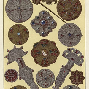 Merovingian jewellery (colour litho)