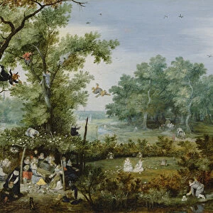 Merry Company in an Arbor, 1615 (oil on panel)