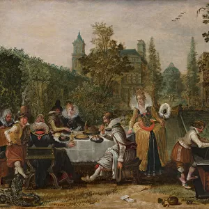 Merry Company in a Park, 1614 (oil on panel)