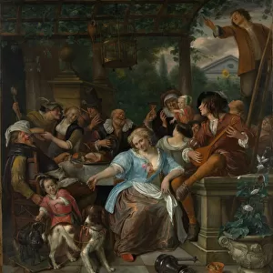 Merry Company on a Terrace, c. 1673-5 (oil on canvas)