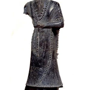 Mesopotamia: acephal statuette in steatite of Idi-Ilum, governor of Mari