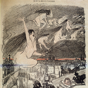 Metamorphosis of cats into witches - by Steinlen, 19th century