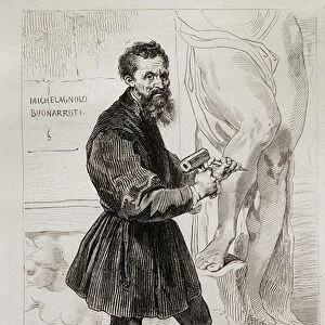 Michelangelo Buonarroti Sculptor, 19th century (engraving)
