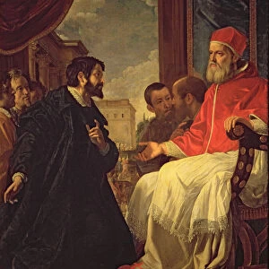 Michelangelo and Pope Julius II (oil on canvas)