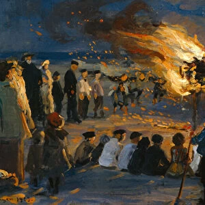 Midsummer Fire at Skagens Beach, 1903 (oil on canvas)