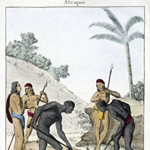 Military oath of the inhabitants of Madagascar (slaughtered an ox) - grv. 1811