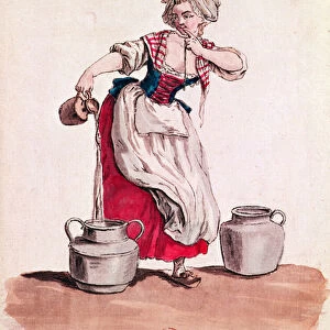 The Milkmaid, 1785 (colour engraving)