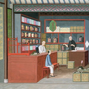 Ming-Tang Tea Store dealing fragrant Tenderleaf Tea (w / c & gouache on paper)