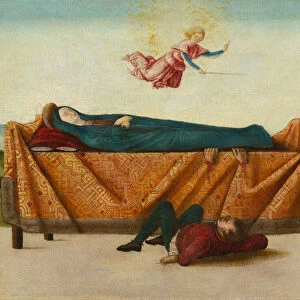 The Miracle of the Catafalque (panel B), circa 1500-1506 (tempera on panel)