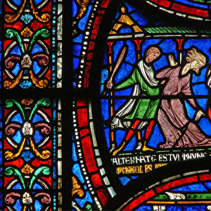Detail from the Miracle Window depicting Mad Matilda of Cologne