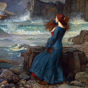 Miranda - The Tempest (Shakespeare) - Peinture de John William Waterhouse, (1849-1917)