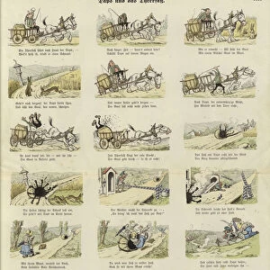 The misadventures of a carter (coloured engraving)