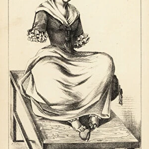 Miss Hawtin, born without arms, 18th century. 1869 (lithograph)
