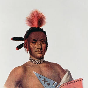 Moa-Na-Hon-Ga or Great Walker, an Iowa Chief, 1824, illustration from The