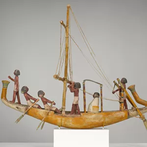 Model of a Boat, c. 2181-1880 BC (wood with gesso, paint, and twine)