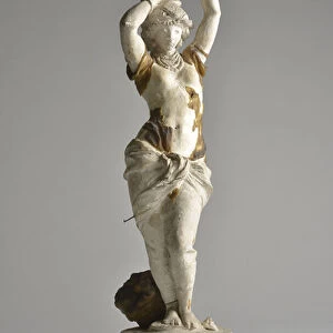 Model of torchere sculpted in the shape of a woman clothed in the east (sculpture)
