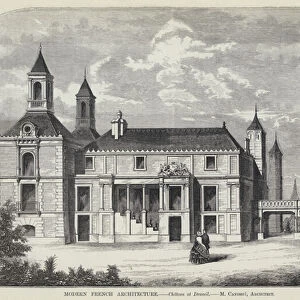 Modern French Architecture, Chateau at Draveil (engraving)