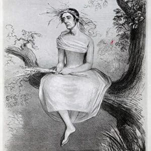 The modern Ophelia, or The Doomed one, 1845 (lithograph)