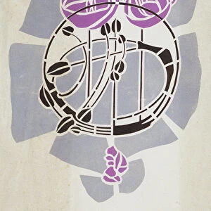Modern Reproduction from Original Mackintosh Stencil for Wall Decoration, Rose motif