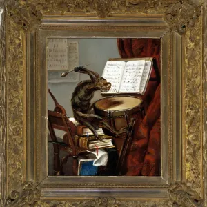 Monkey playing Robert the Devil'. Painting by ean Joseph (Jean-Joseph) Constant dit Benjamin Constant (Benjamin-Constant) (1845-1902). Mandatory mention: Collection fondation regards de Provence, Marseille