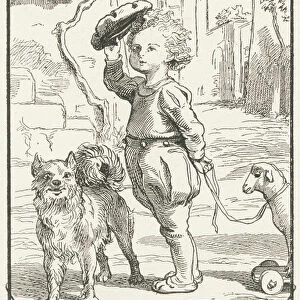 Monsieur La Palisse never took off his hat without uncovering his head. (verses 3 and 4), 1880 (engraving)