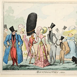 Monstrosities of 1821, pub. 1835 (hand coloured engraving)