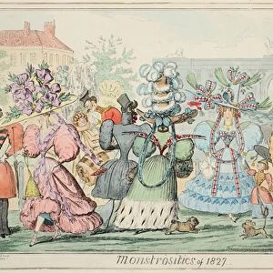 Monstrosities of 1827, pub. 1835 (hand coloured engraving)