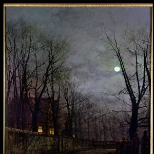 Moonlit Street Scene, 1882 (oil on canvas)