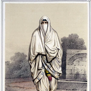 Moorish woman in town costume in Algiers during the second half of the 19th century