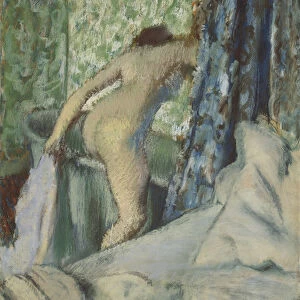 The Morning Bath, 1887-90 (pastel on off-white laid paper mounted on board)