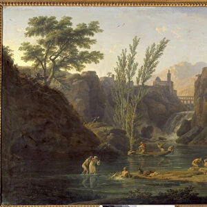The Morning, Bathers Painting by Joseph Vernet (1714-1789) 1772 Sun. 0, 98x1, 62 m