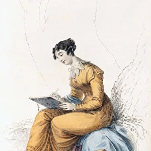 Morning dress, fashion plate from Ackermanns Repository of Arts (coloured engraving)