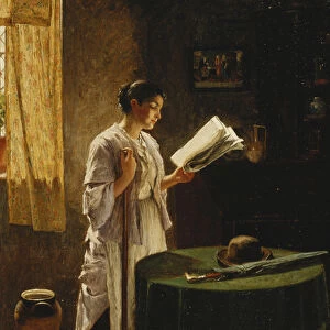 The Morning Paper, 1869 (oil on canvas)