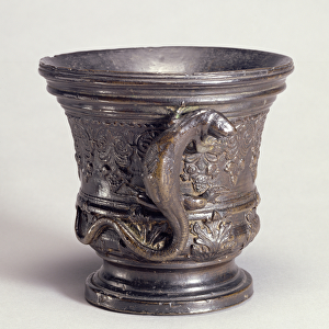Mortar with Handle in the Shape of a Lizard, c. 1500 (bronze)