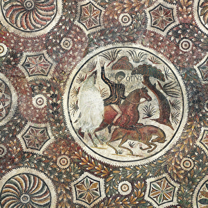 Mosaic with hunting scene, 4th century AD (mosaic)
