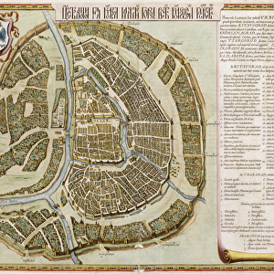Moscow, from Geographie Blaviane, 1662 (hand coloured etching)