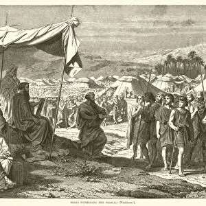 Moses numbering the people, Numbers, i (engraving)