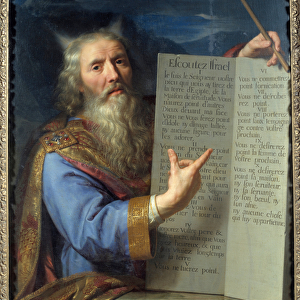 Moses and the tables of the Act. Painting by Philippe De Champaigne (1602-1674) Ec. Flam
