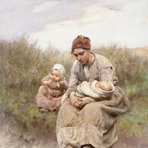 Mother and Child, (oil on canvas)
