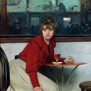 At the Moulin de la Galette or La Madeleine. Painting by Ramon Casas i Carbo (1866-1932)