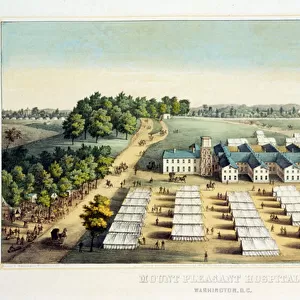 Mount Pleasant Hospitals, Washington, D. C. pub. 1862 (colour lithograph)