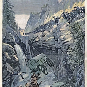 In a mountain accident, a car of the 13th battalion of the Alpine Hunters falls into a