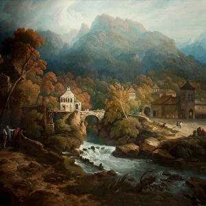 The Mountains of Vietri (oil on canvas)