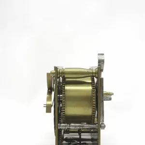 The movement, of a table clock, from underneath, c.1660 (wood & brass)