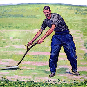The Mower, 1912 (oil on canvas)