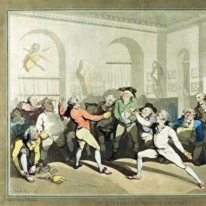 Mr H Angelos Fencing Academy, engraved by Charles Rosenberg, 1791 (hand coloured