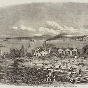 Mr Lairds Ship-building Yard, Liverpool (engraving)