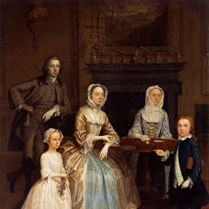 Mr and Mrs Richard Bull and family, 1730-80 (oil on canvas)